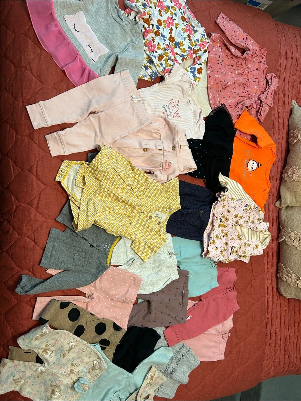 Baby Girl Mixed Clothing Lot - Pastels, Floral & Brights